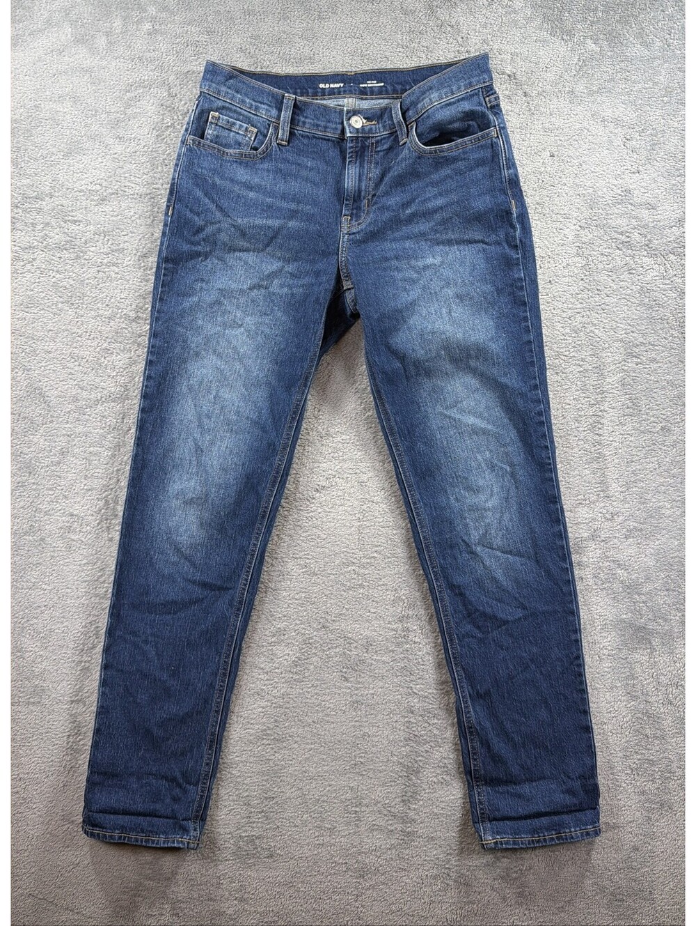 Old Navy Boyfriend Jeans Womens Mid-Rise Medium Wash Stretch Denim